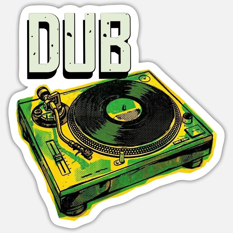 Dub Reggae Turntable - Sticker size S (10 x 10 cm) - white matte