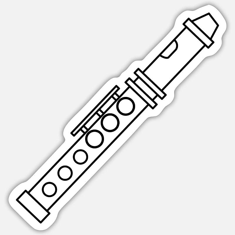 Flute - Sticker size S (10 x 10 cm) - white matte
