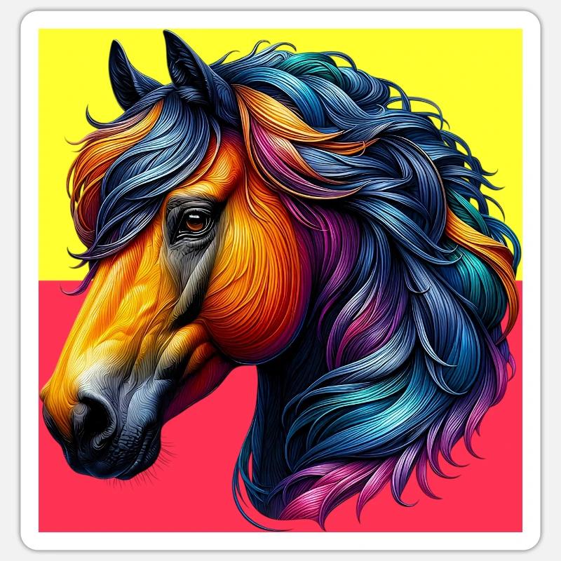 Pferd - Sticker Größe S (10 x 10 cm) - Mattweiß
