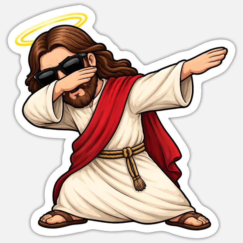 Dabbing Jesus Sticker size S (10 x 10 cm)