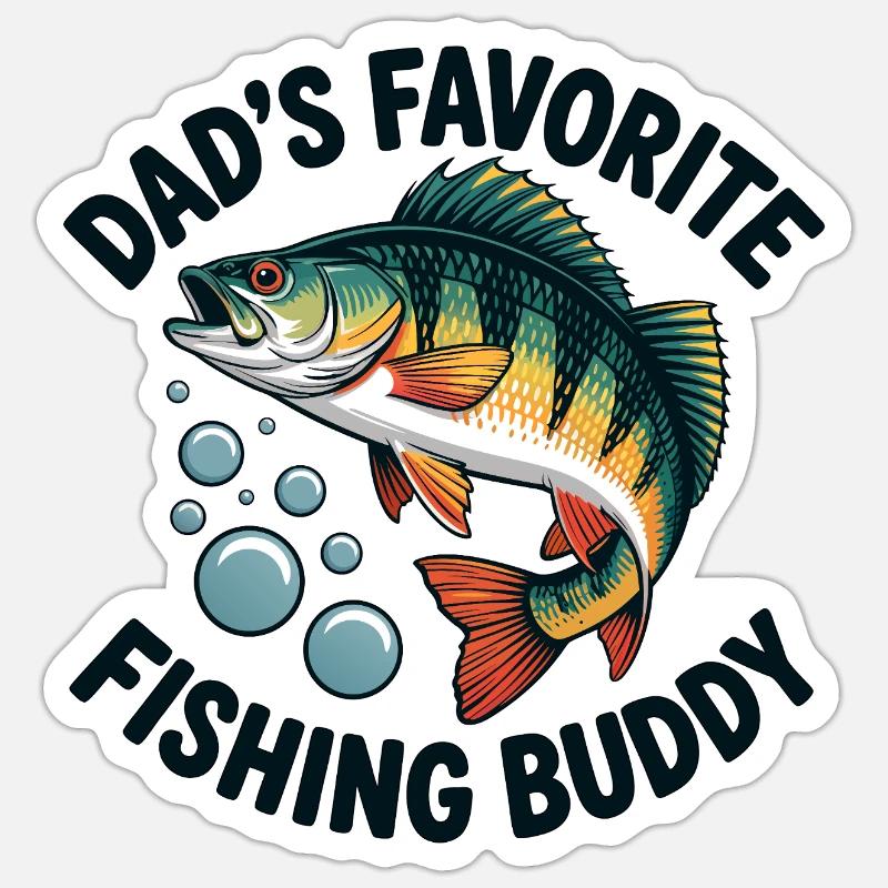 Papa's Angler Buddy - Sticker size S (10 x 10 cm) - white matte