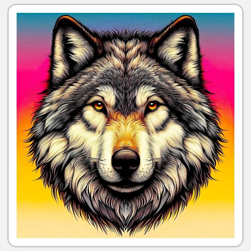 Wolf - Sticker size S (10 x 10 cm) - white matte