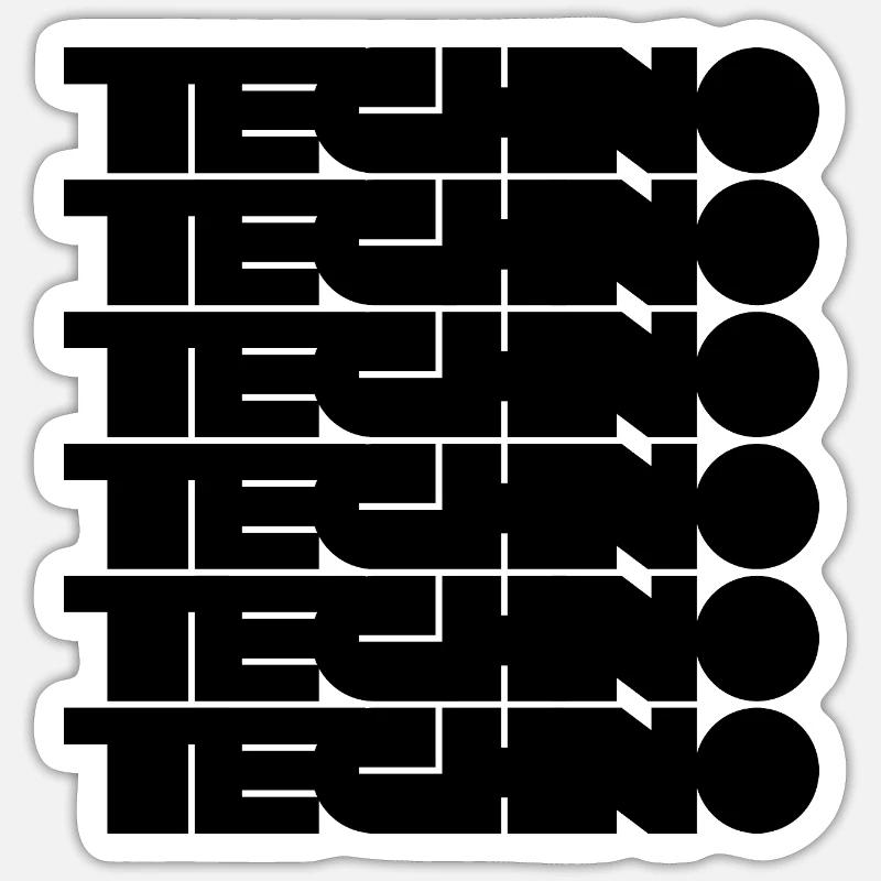 Techno-Bold-Logo-Design - Sticker Größe S (10 x 10 cm) - Mattweiß