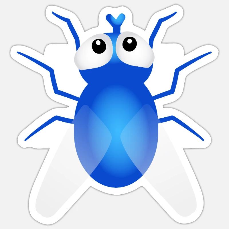 mouche - Sticker taille S (10 x 10 cm) - blanc mat