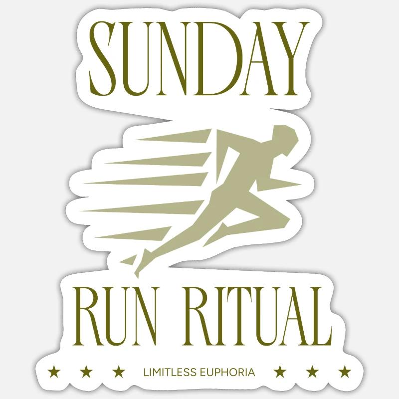 Runner - Sunday Run Ritual Sticker Größe S (10 x 10 cm)