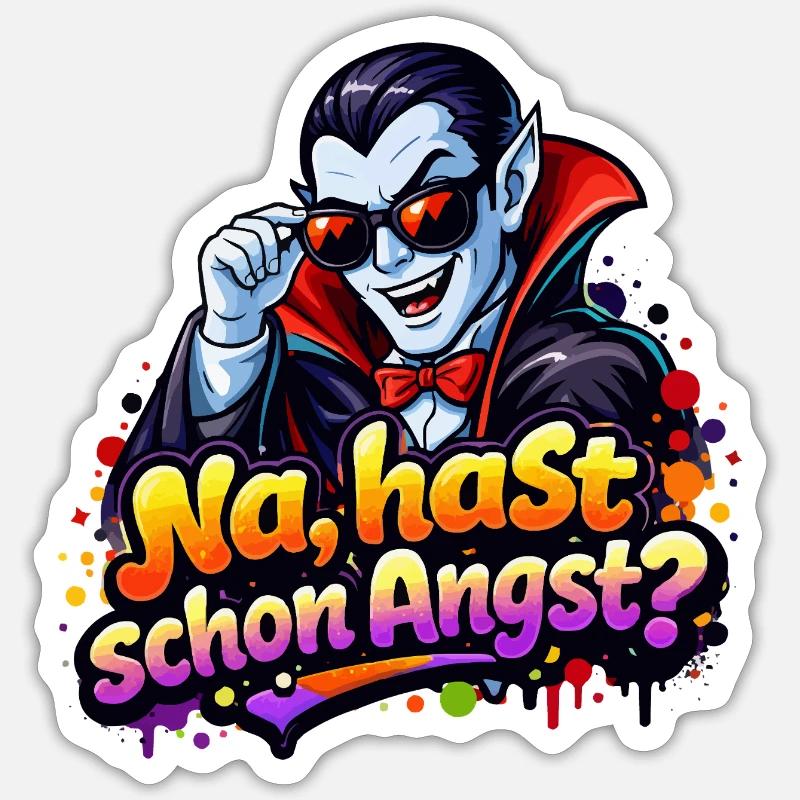 drakula-comic-spruch - Sticker Größe S (10 x 10 cm) - Mattweiß