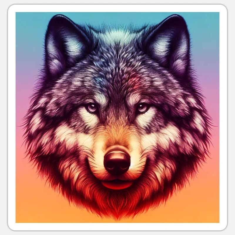 Wolf - Sticker size S (10 x 10 cm) - white matte