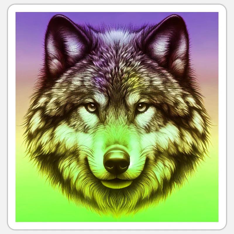 Loup Sticker taille S (10 x 10 cm)
