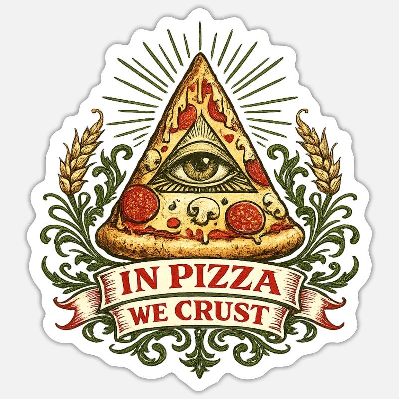 Devise de la Croûte Œil de la Pyramide de la Pizza Sticker taille S (10 x 10 cm)
