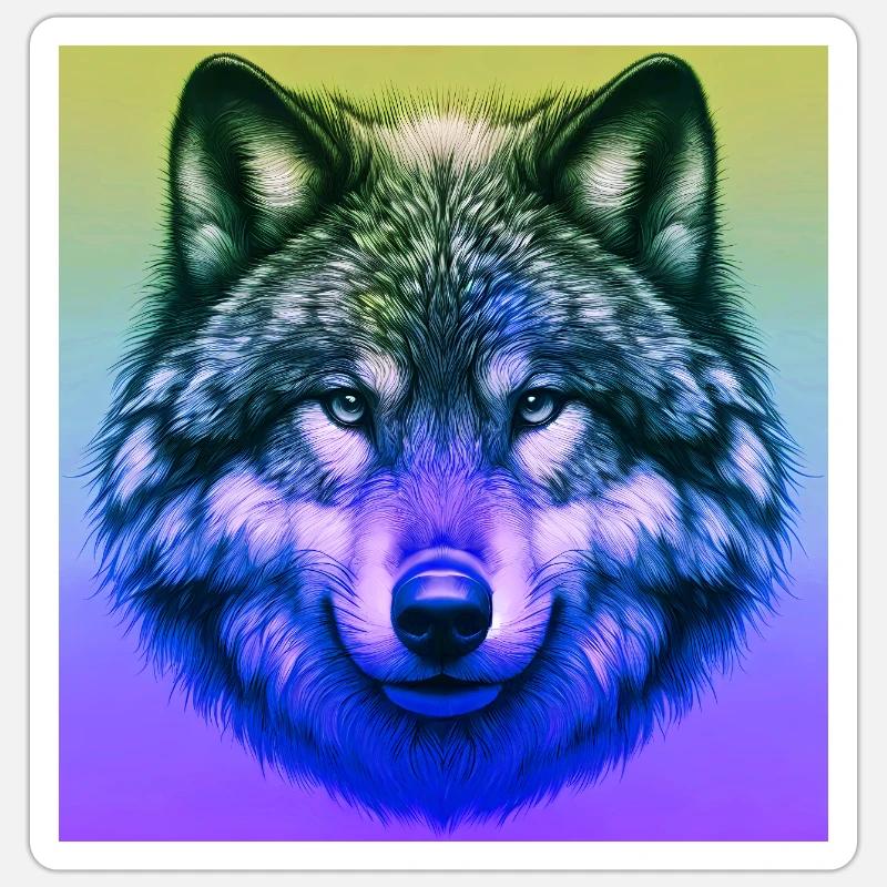 Wolf - Sticker size S (10 x 10 cm) - white matte