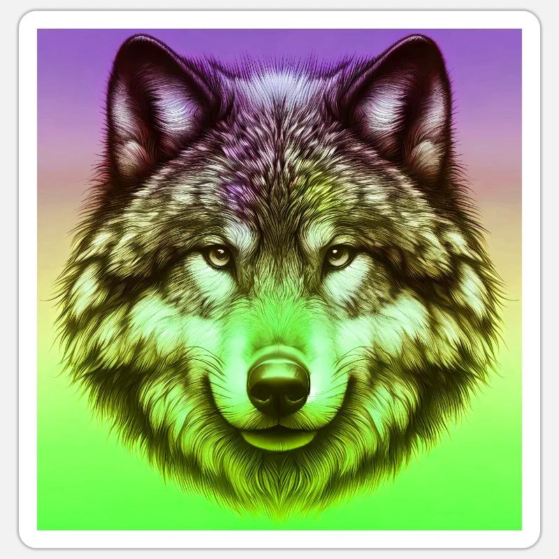 Wolf - Sticker size S (10 x 10 cm) - white matte