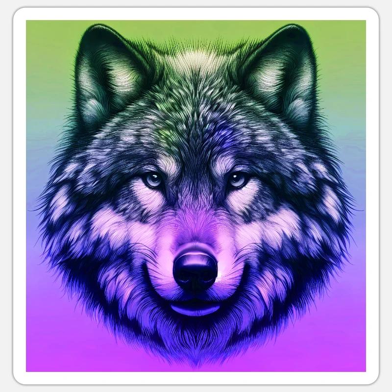 Wolf - Sticker size S (10 x 10 cm) - white matte