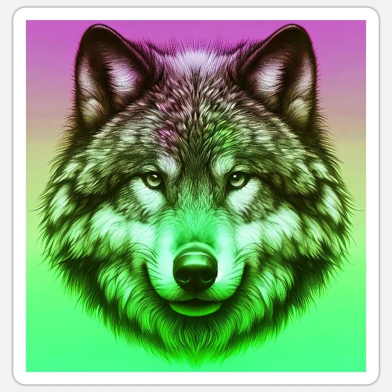 Wolf - Sticker size S (10 x 10 cm) - white matte