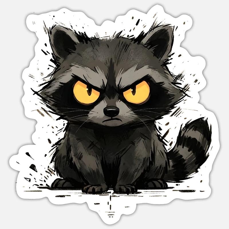Waschbär - Grumpy & Bold Trash Panda Sticker Größe S (10 x 10 cm)