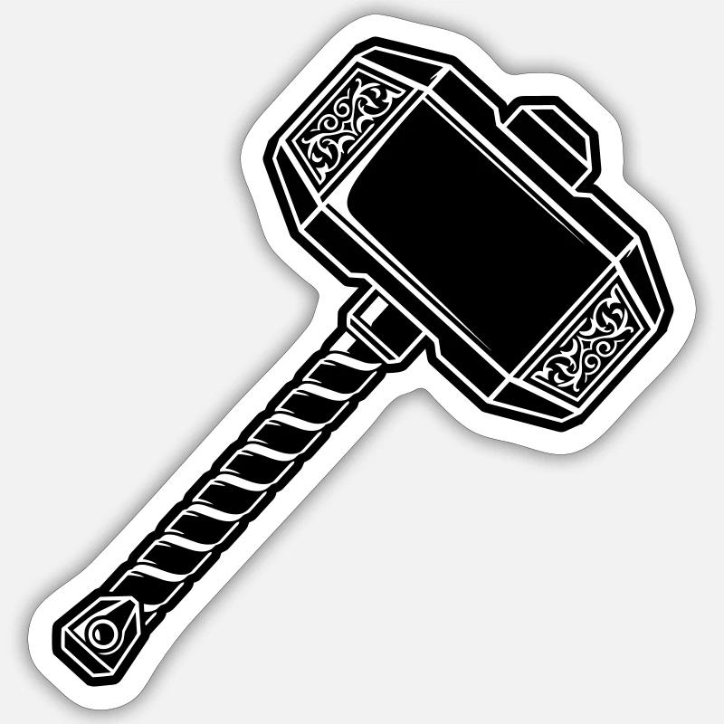 War Hammer - Sticker size S (10 x 10 cm) - white matte