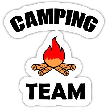 Conception de la silhouette du feu de camp - Sticker taille S (10 x 10 cm) - blanc mat - Devant