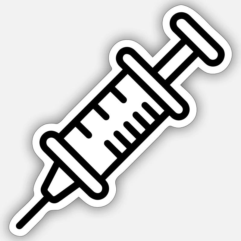 Spritze - Sticker Größe S (10 x 10 cm) - Mattweiß