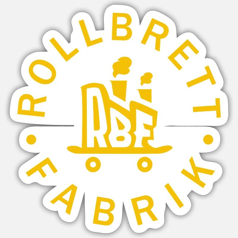 LOGO RBF jaune - Sticker taille S (10 x 10 cm) - blanc mat
