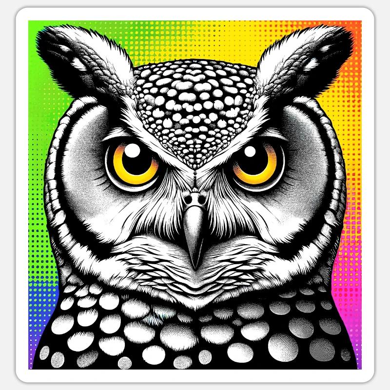 owl - Sticker size S (10 x 10 cm) - white matte