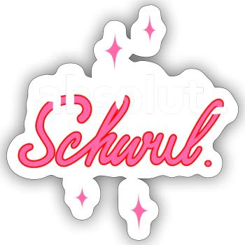 absolut schwul - pride shirt - Sticker Größe S (10 x 10 cm) - Mattweiß - Vorne