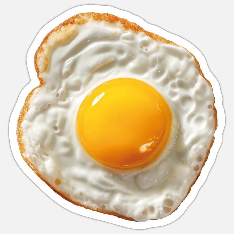 fried egg - Sticker size S (10 x 10 cm) - white matte
