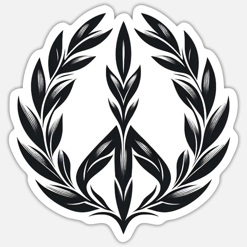 Laurel Wreath Peace Sticker taille S (10 x 10 cm)