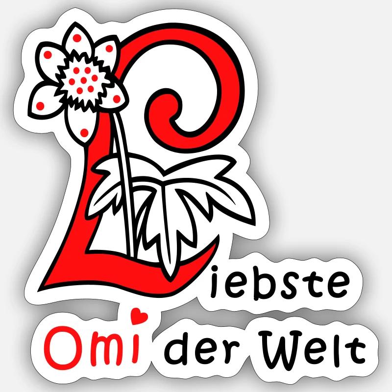 liebste Omi der Welt - Sticker Größe S (10 x 10 cm) - Mattweiß