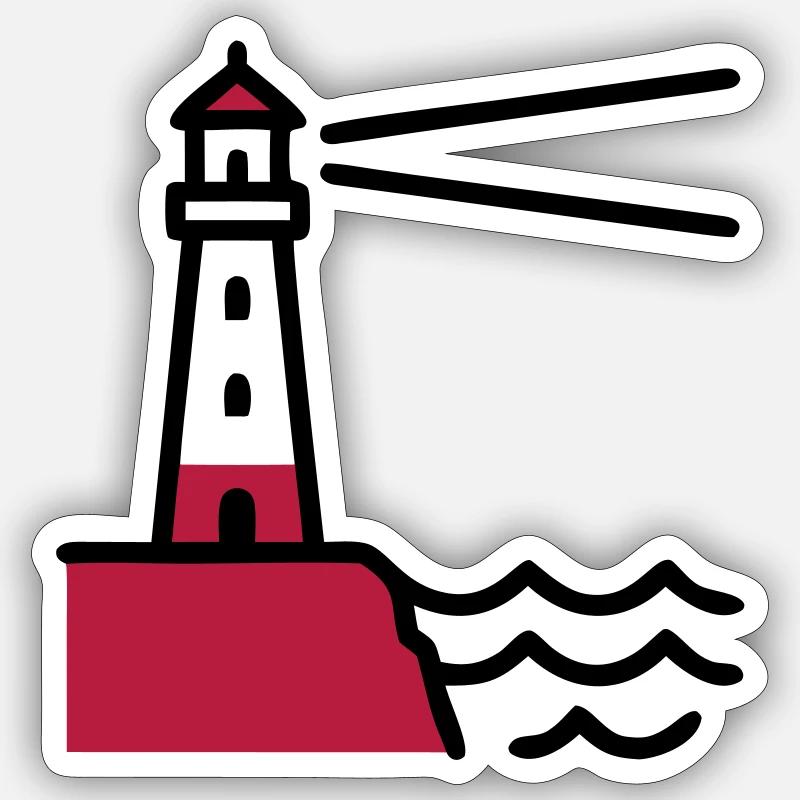 Lighthouse Coast Maritime Sea - Sticker size S (10 x 10 cm) - white matte