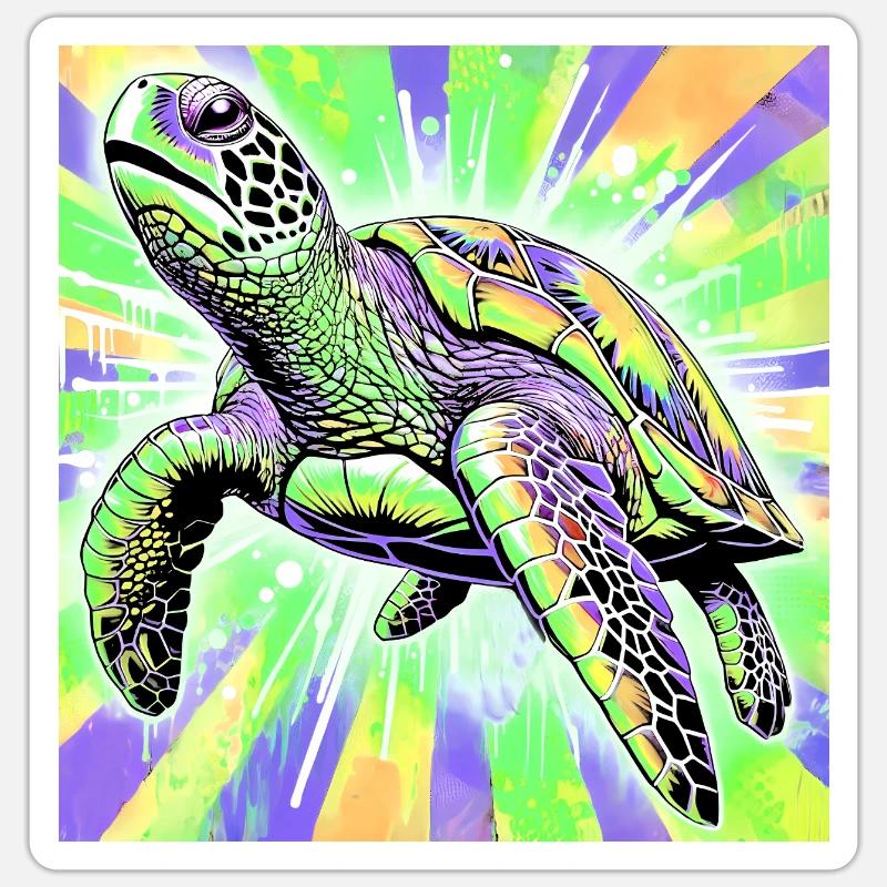 turtle - Sticker size S (10 x 10 cm) - white matte