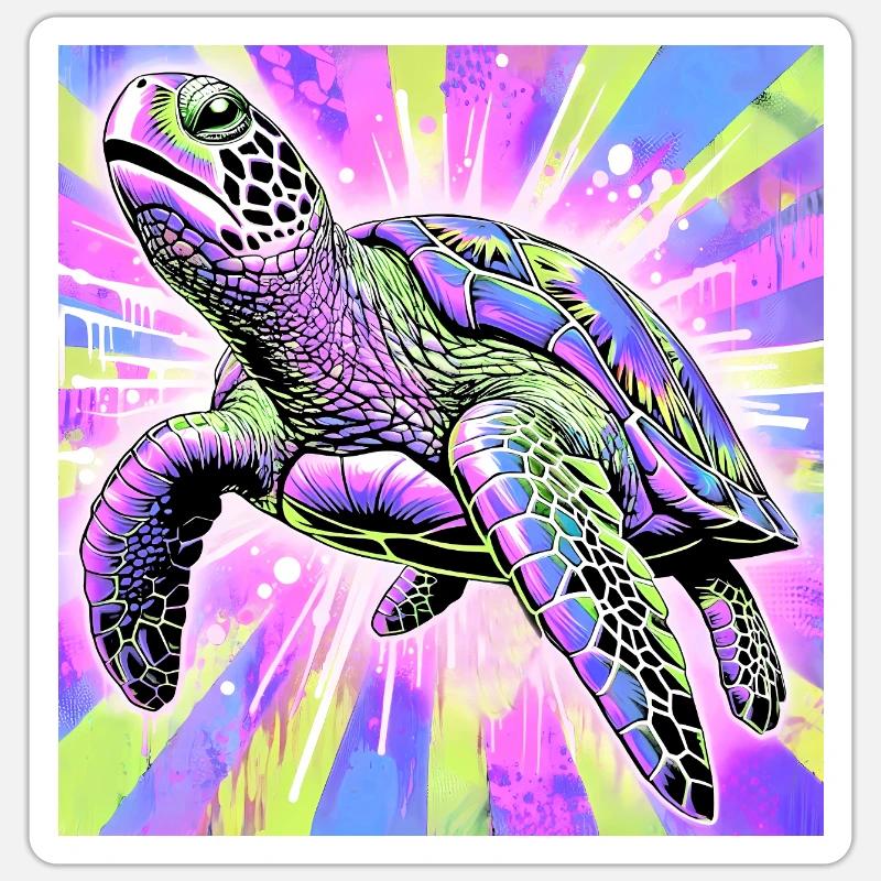 turtle - Sticker size S (10 x 10 cm) - white matte