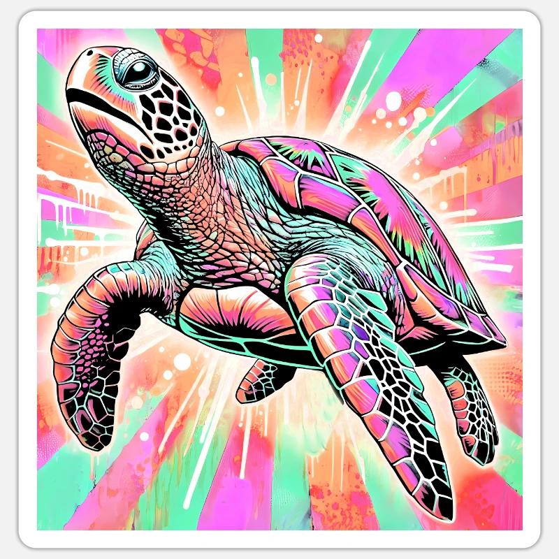 turtle - Sticker size S (10 x 10 cm) - white matte