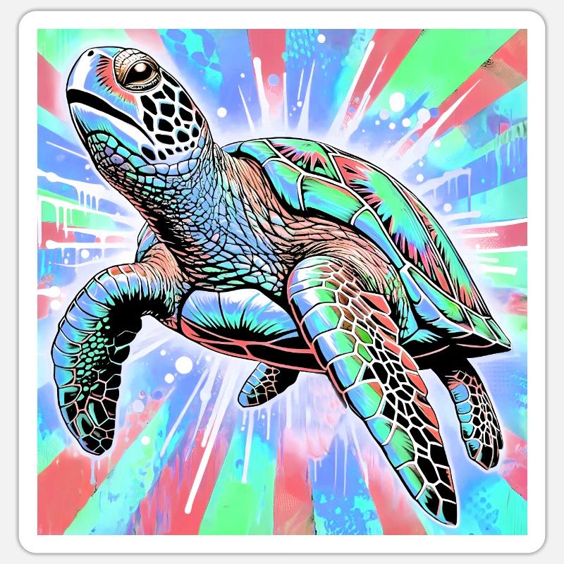 turtle - Sticker size S (10 x 10 cm) - white matte
