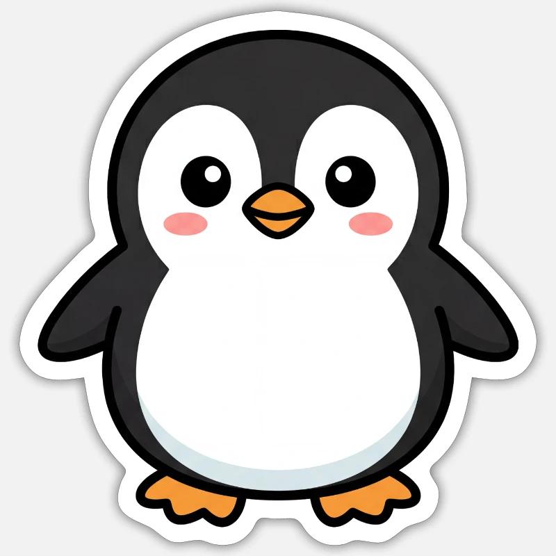 Niedlicher Pinguin-Pixel-Freund - Sticker Größe S (10 x 10 cm) - Mattweiß