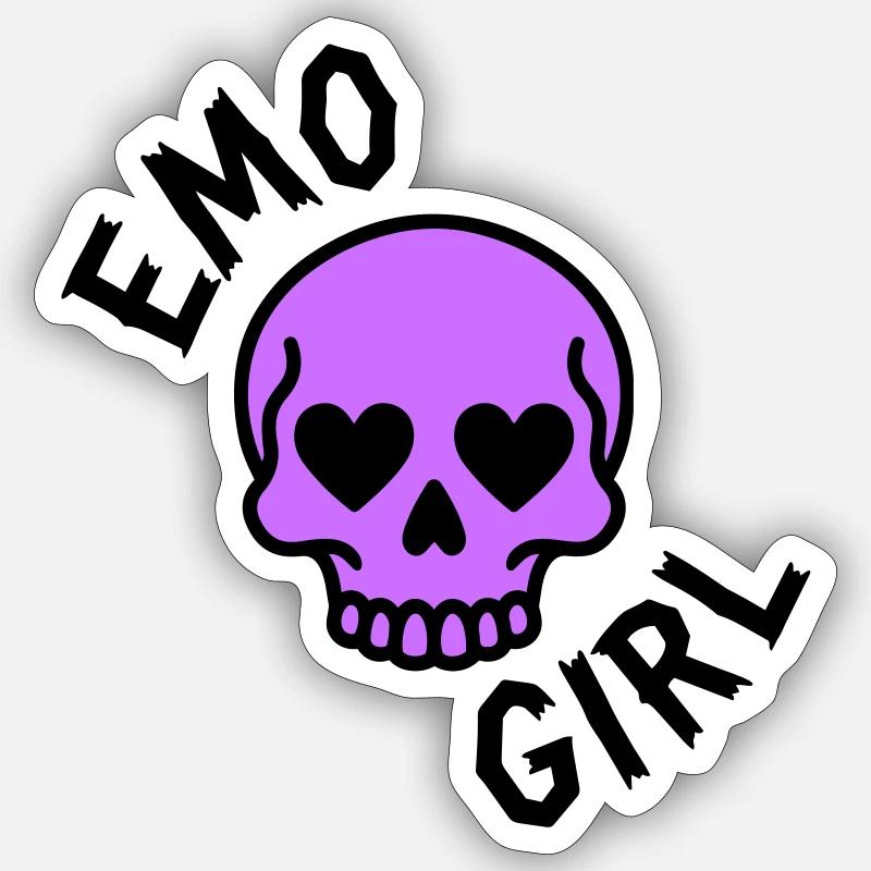emo girl - Sticker size S (10 x 10 cm) - white matte