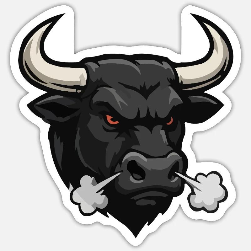 Fumée de Taureau Sombre - Sticker taille S (10 x 10 cm) - blanc mat