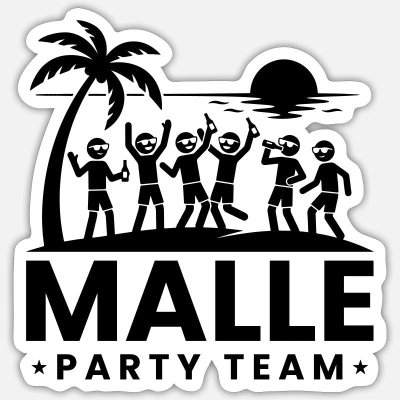 Vacances de l’équipe Malle Party - Sticker taille S (10 x 10 cm) - blanc mat