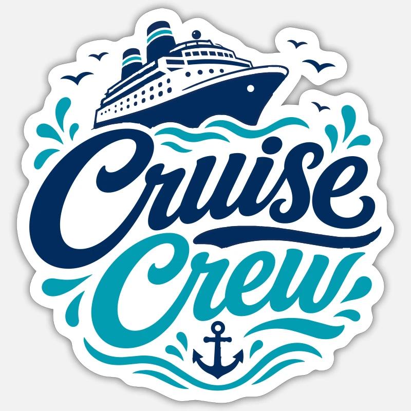 Logo de l’équipage de croisière Nautical - Sticker taille S (10 x 10 cm) - blanc mat