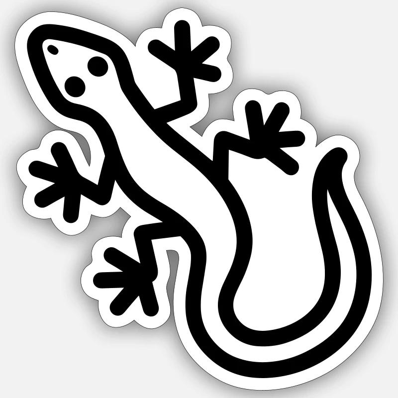 lézard - Sticker taille S (10 x 10 cm) - blanc mat