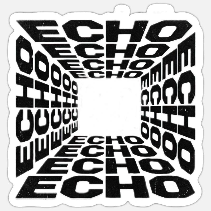 Tunnel Echoes Typographic Pattern - Sticker size S (10 x 10 cm) - white matte