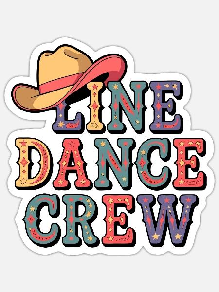Country Line Dance - Sticker Größe S (10 x 10 cm) - Mattweiß