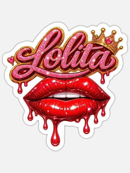 Lolitta-Königin - Sticker Größe S (10 x 10 cm) - Mattweiß