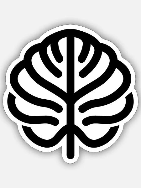 Monstera-Blatt - Sticker Größe S (10 x 10 cm) - Mattweiß