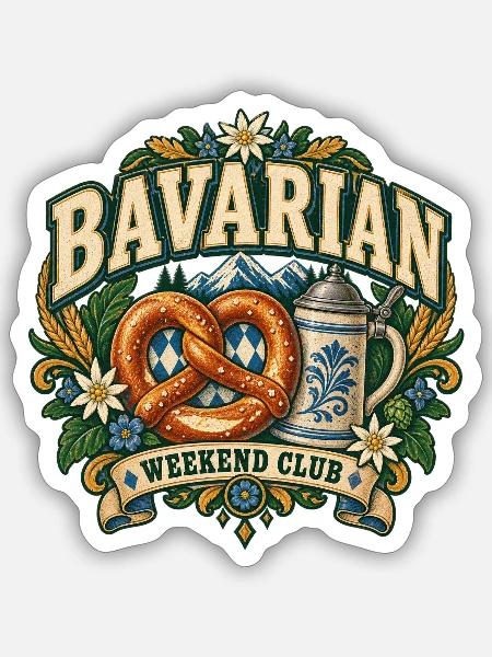 Bayerischer Festmodus - Sticker Größe S (10 x 10 cm) - Mattweiß