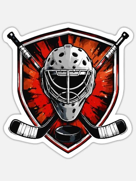 Torhüter Helm Shield Kunstmotiv - Sticker Größe S (10 x 10 cm) - Mattweiß