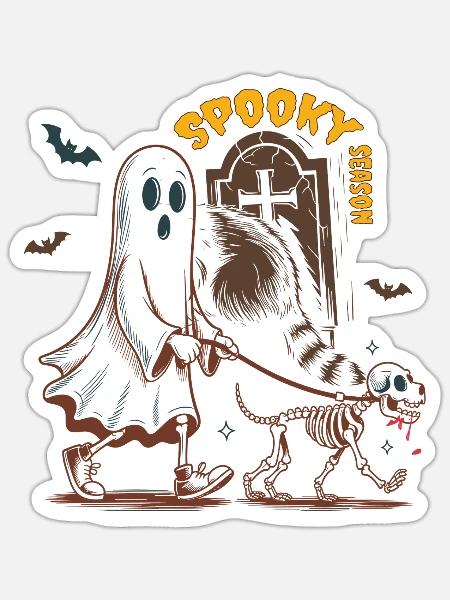 Spooky Season - Sticker Größe S (10 x 10 cm) - Mattweiß