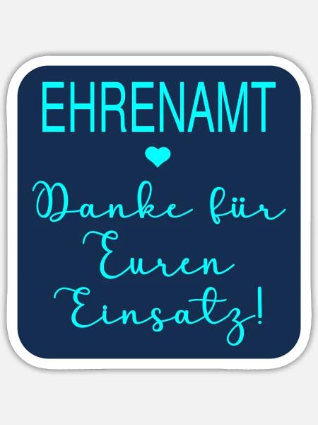 Team Einsatz Ehrenamt Danke - Sticker Größe S (10 x 10 cm) - Mattweiß
