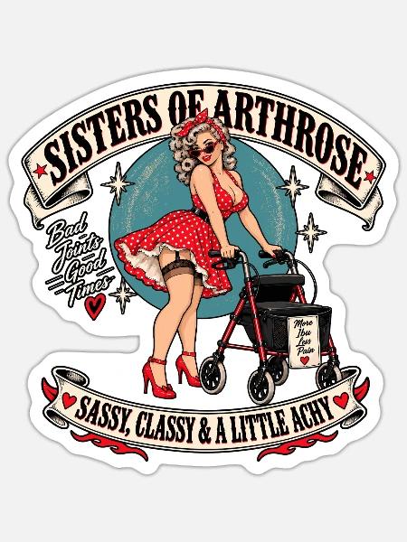 Sisters of Arthrose - Sticker Größe S (10 x 10 cm) - Mattweiß