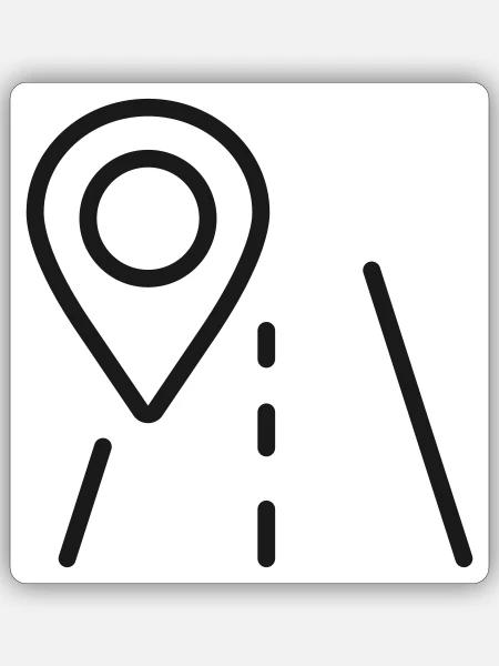 GPS-Straßennavigationslinien-Symbol - Sticker Größe S (10 x 10 cm) - Mattweiß