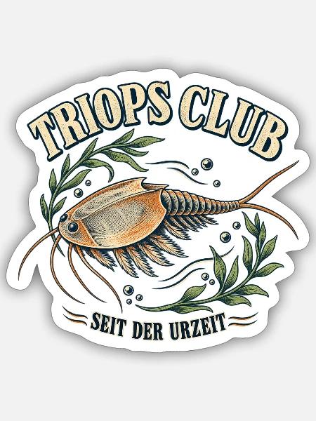Triops Club – Seit der Urzeit - Sticker Größe S (10 x 10 cm) - Mattweiß