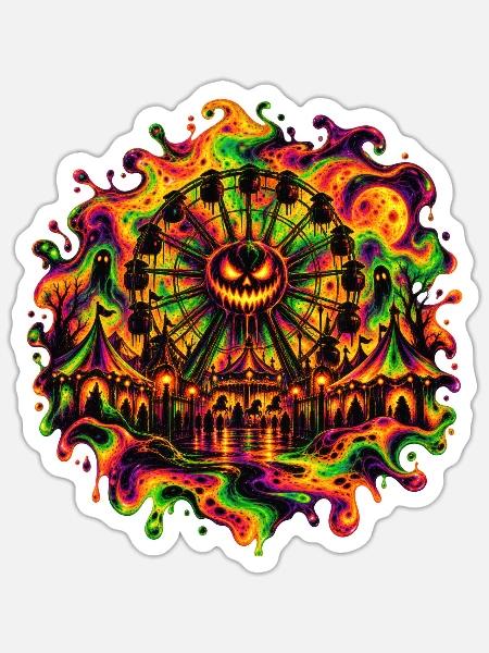 Wheel of Shadows - Sticker Größe S (10 x 10 cm) - Mattweiß